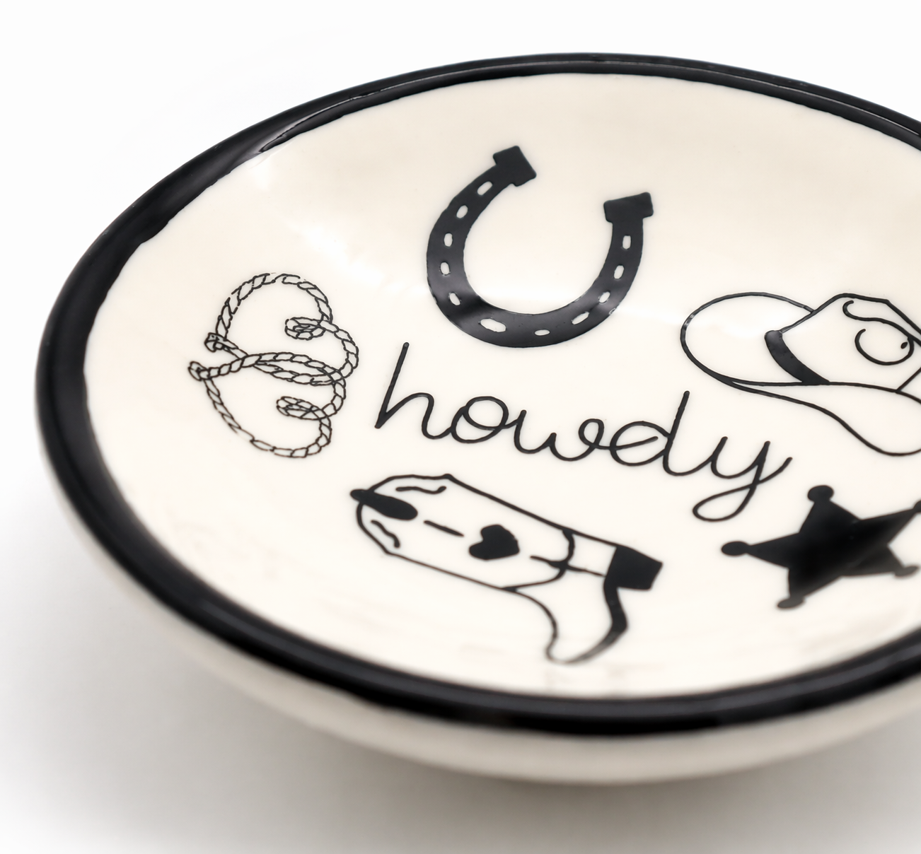 Howdy Western Ring Dish – Cowgirl Jewelry Holder | Rustic Vanity Trinket Dish