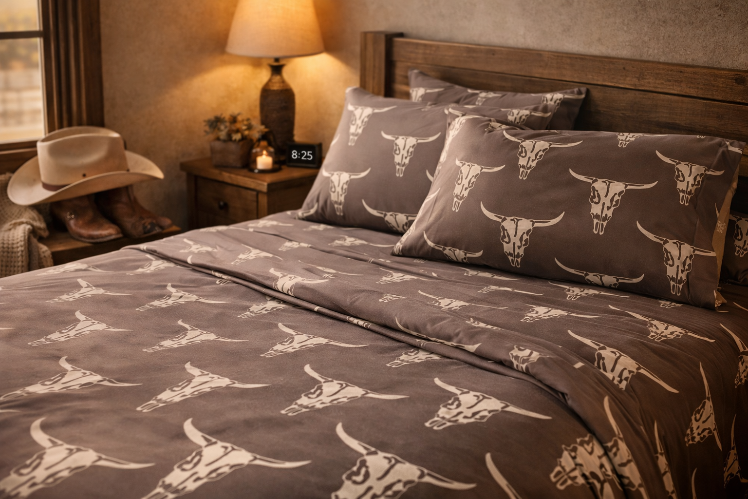 Western Longhorn Sheet Set – 6 Piece Bedding Set