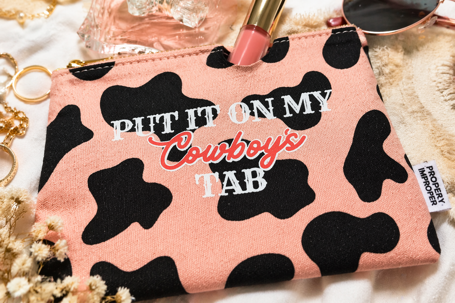 Put It On My Cowboy’s Tab Canvas Pouch