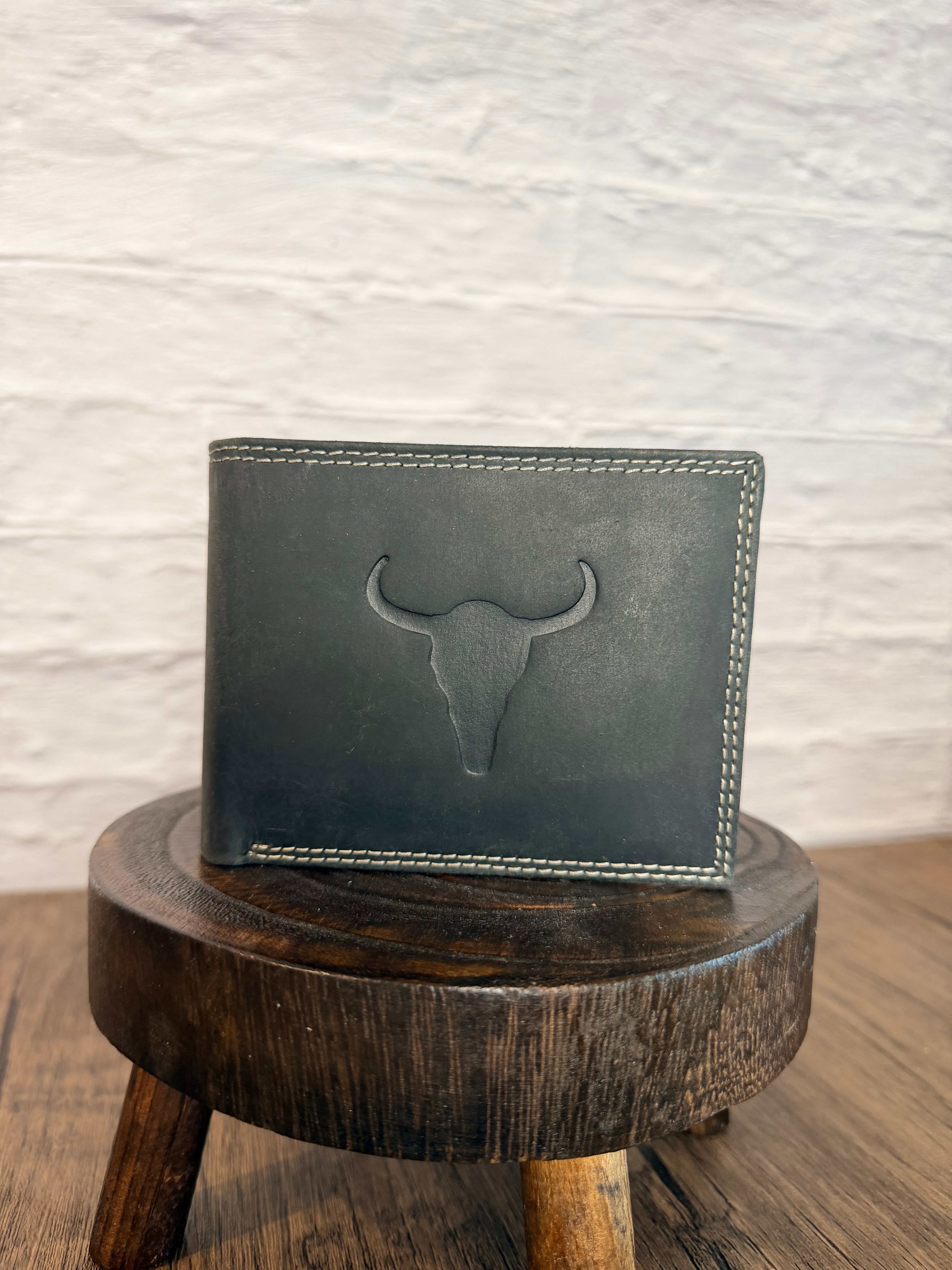 American Bison Black Genuine Leather Wallet