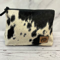 Black Cowhide Makeup Bag