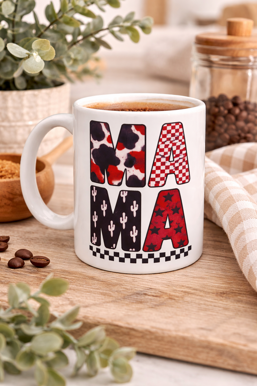 Western Patchwork “MAMA” 11oz Coffee Mug