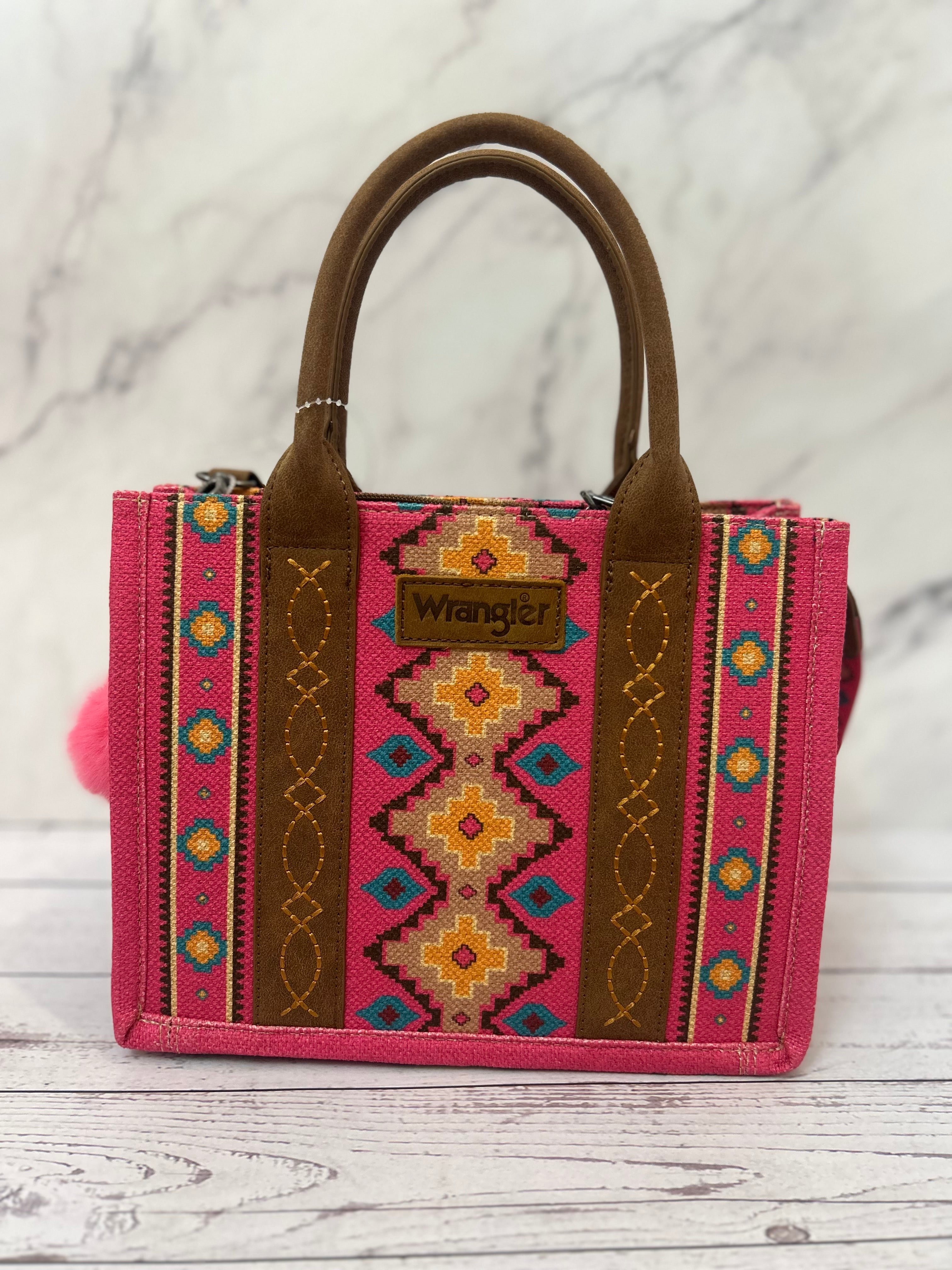 Wrangler Pink Aztec Tote Bag with Guitar Strap