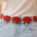 Red Concho Western Chain Belt