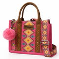 Wrangler Pink Aztec Tote Bag with Guitar Strap