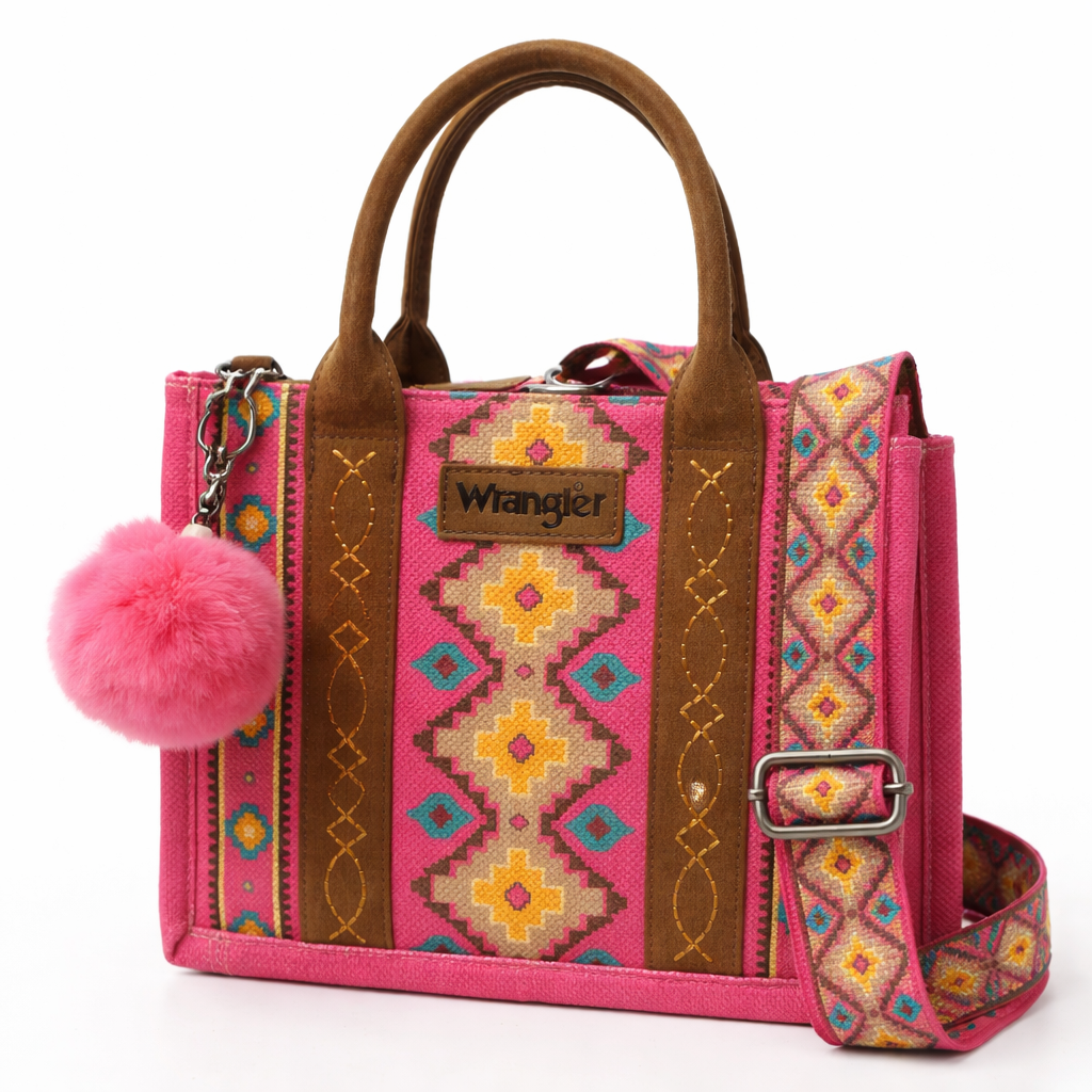 Wrangler Pink Aztec Tote Bag with Guitar Strap