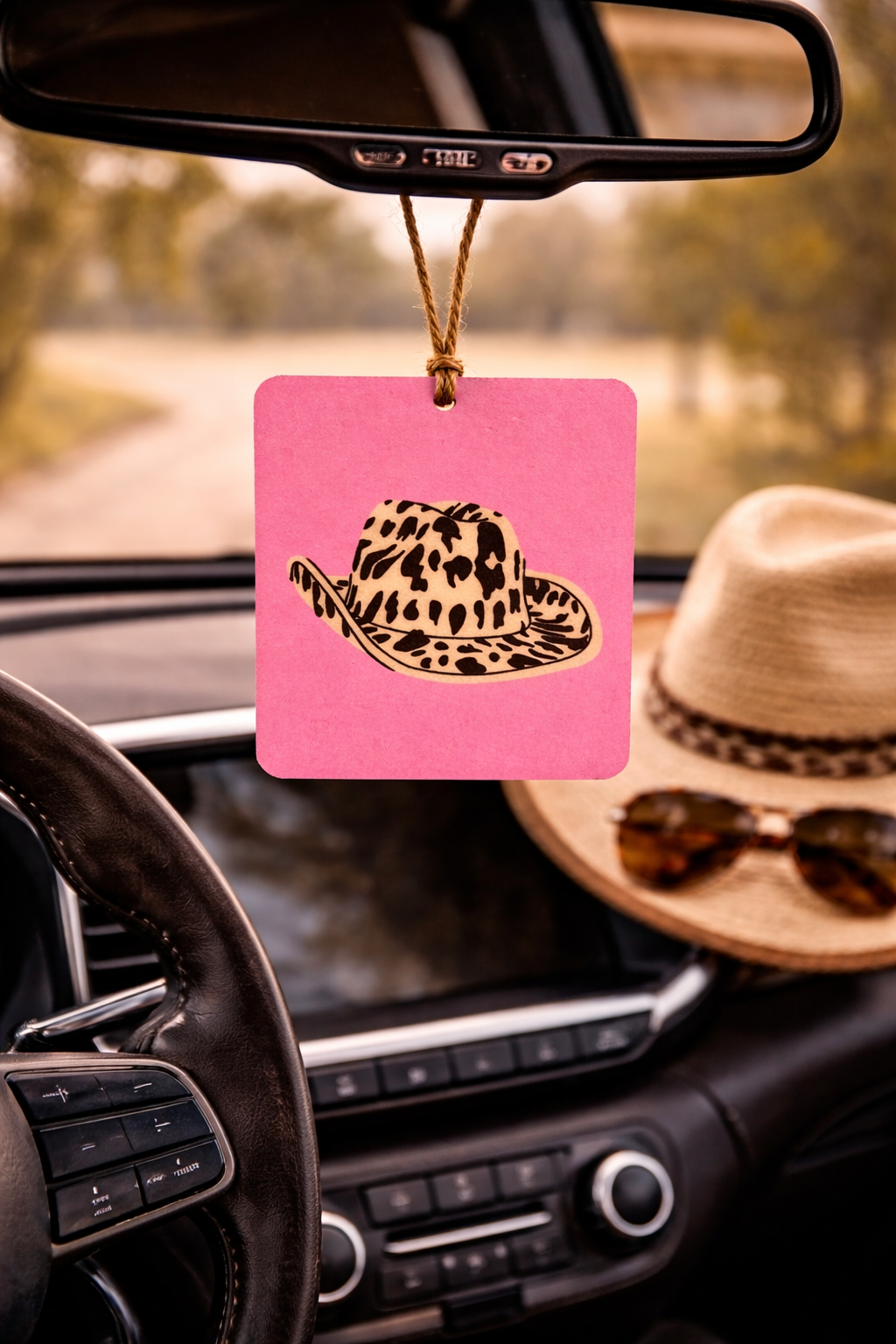 Pink Cowgirl Hat Car Freshie