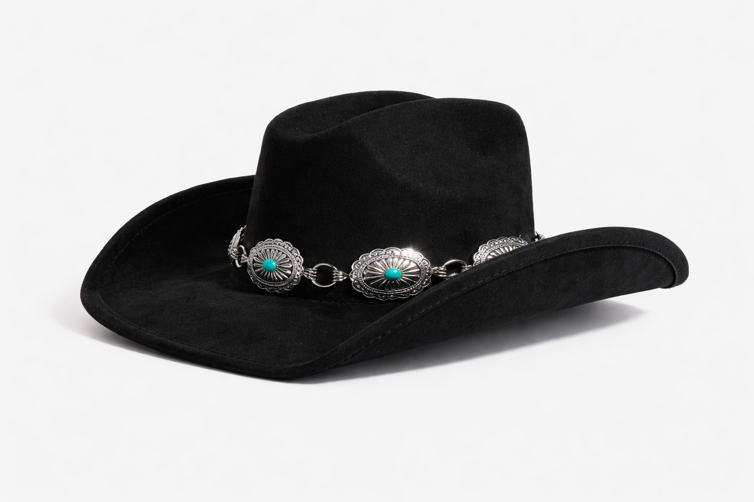 Turquoise Concho Western Cowboy Hat