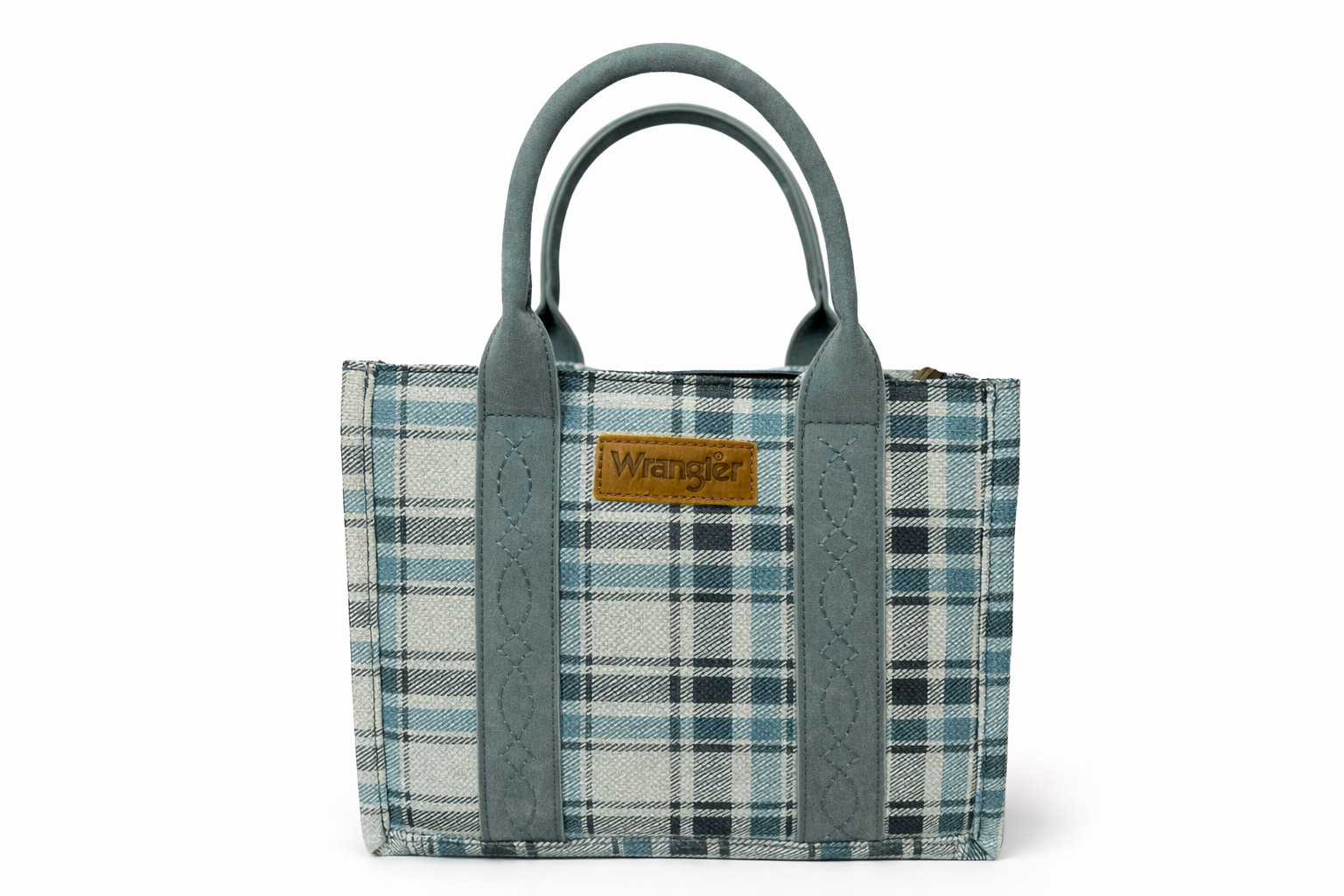 Wrangler Chambray Blue Plaid Tote Bag