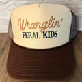 Wranglin' Feral Kids Trucker Hat – Brown & Cream