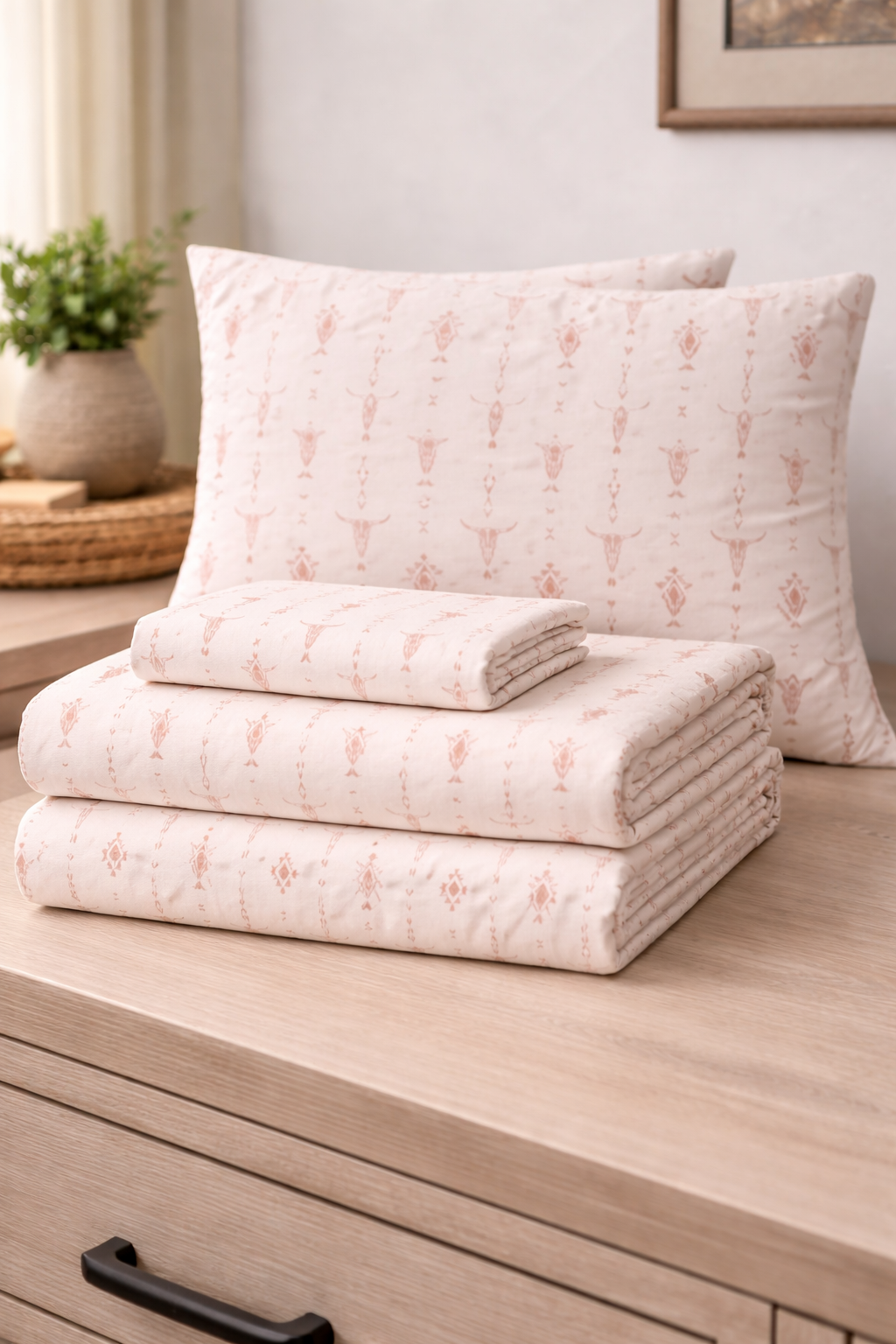 Blush Western Sheet Set – Queen Size 4 Piece Bedding Set