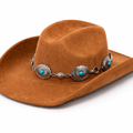 Brown Turquoise Concho Cowboy Hat