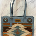 Wrangler Aztec Tote Bag with Turquoise Concho