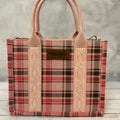Wrangler Soft Pink Plaid Tote Bag with Guitar Strap