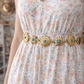 Gold Turquoise Concho Chain Belt