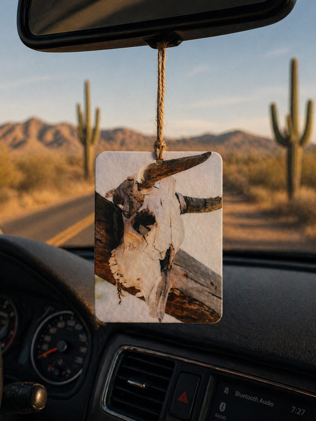 Desert Cow Skull Car Freshie