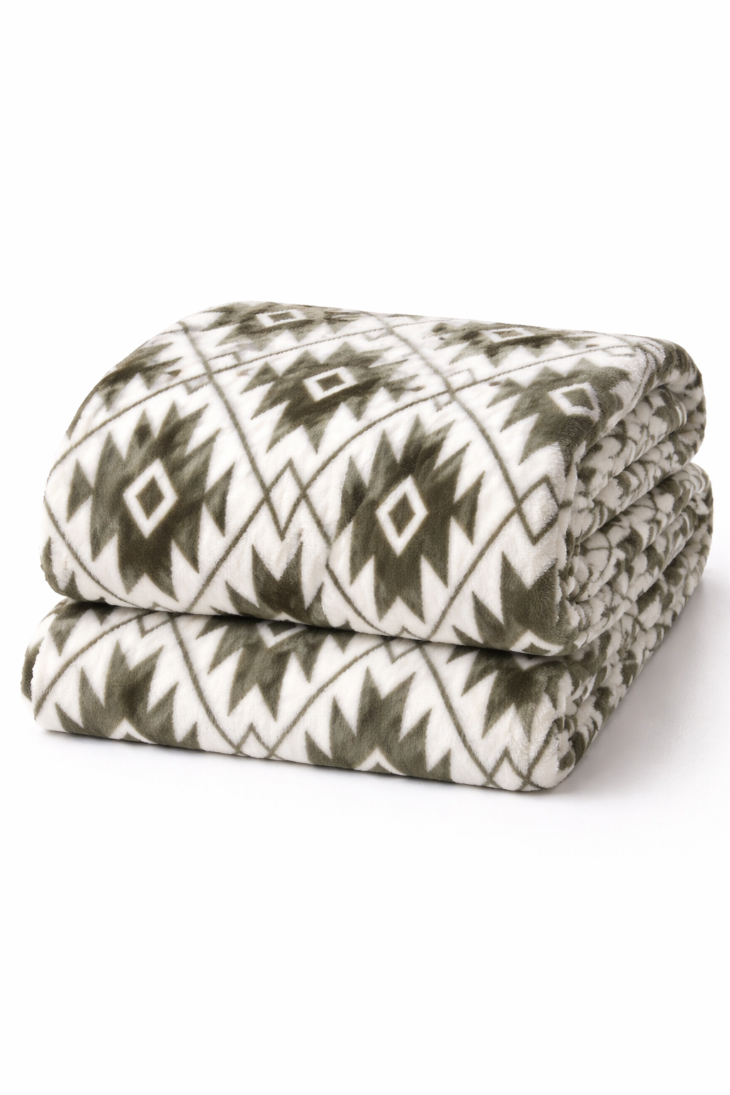 Western Aztec Green Plush Blanket