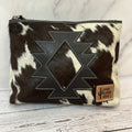 Aztec Brown Cowhide Makeup Bag