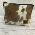 Brown Cowhide Makeup Bag