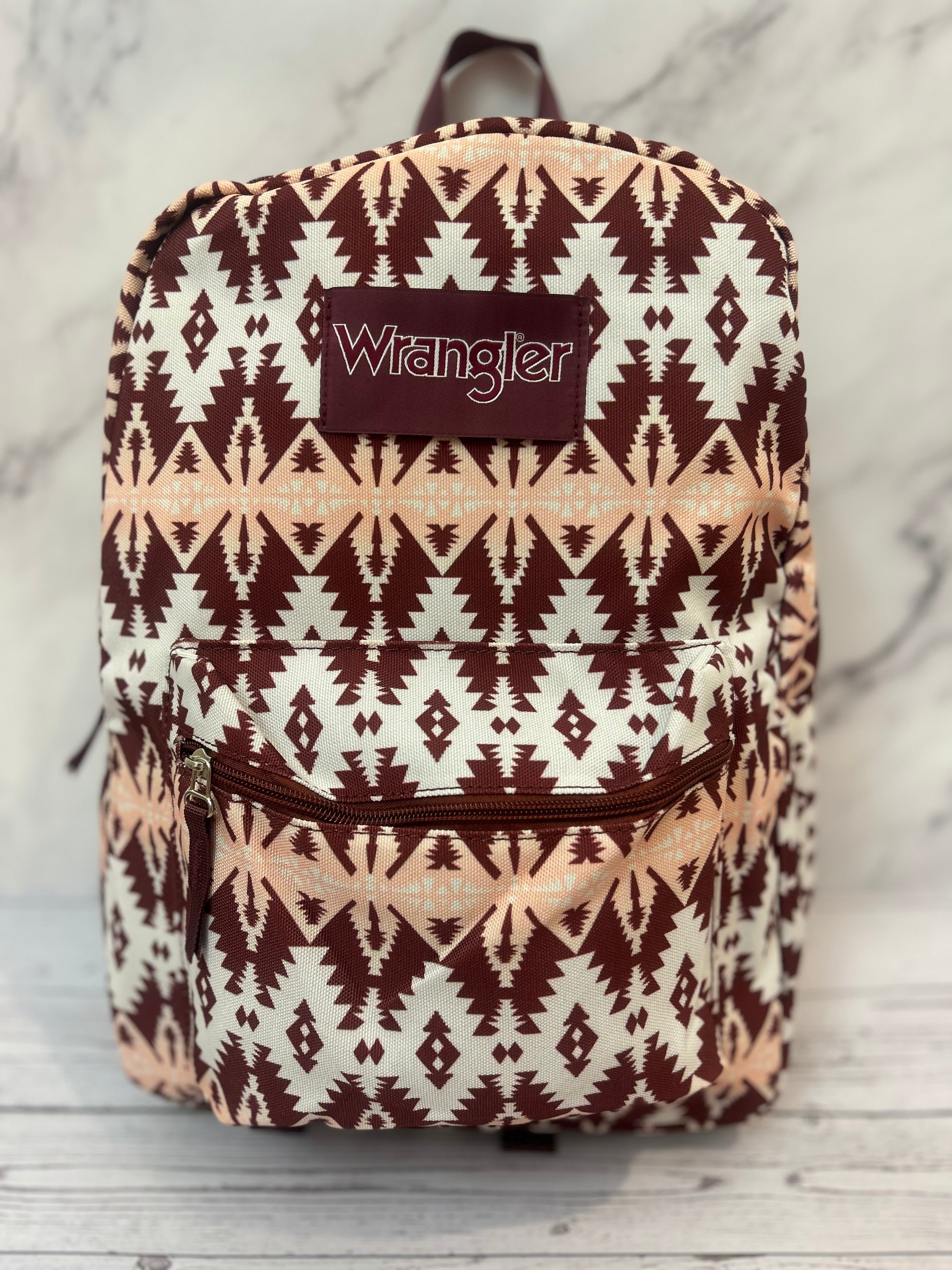 Wrangler Western Burgundy Blush Aztec Backpack
