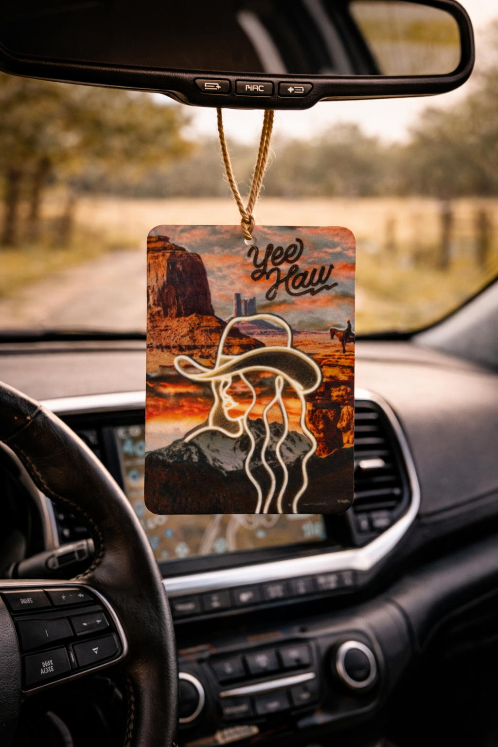 Yee Haw Desert Cowgirl Car Freshie
