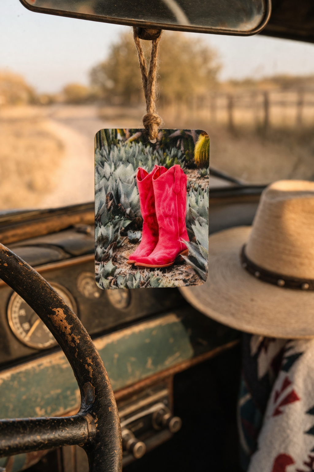 Hot Pink Cowgirl Boots Car Freshie