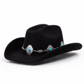 Black Turquoise Concho Cowboy Hat