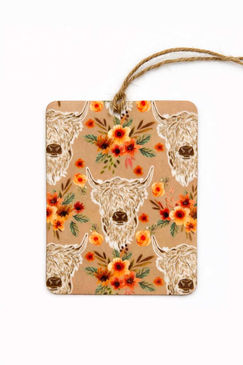 Highland Cow Floral Car Freshie