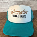 Wranglin' Feral Kids Turquoise Trucker Hat