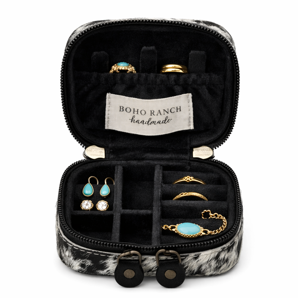 Black & White Cowhide Jewelry Box