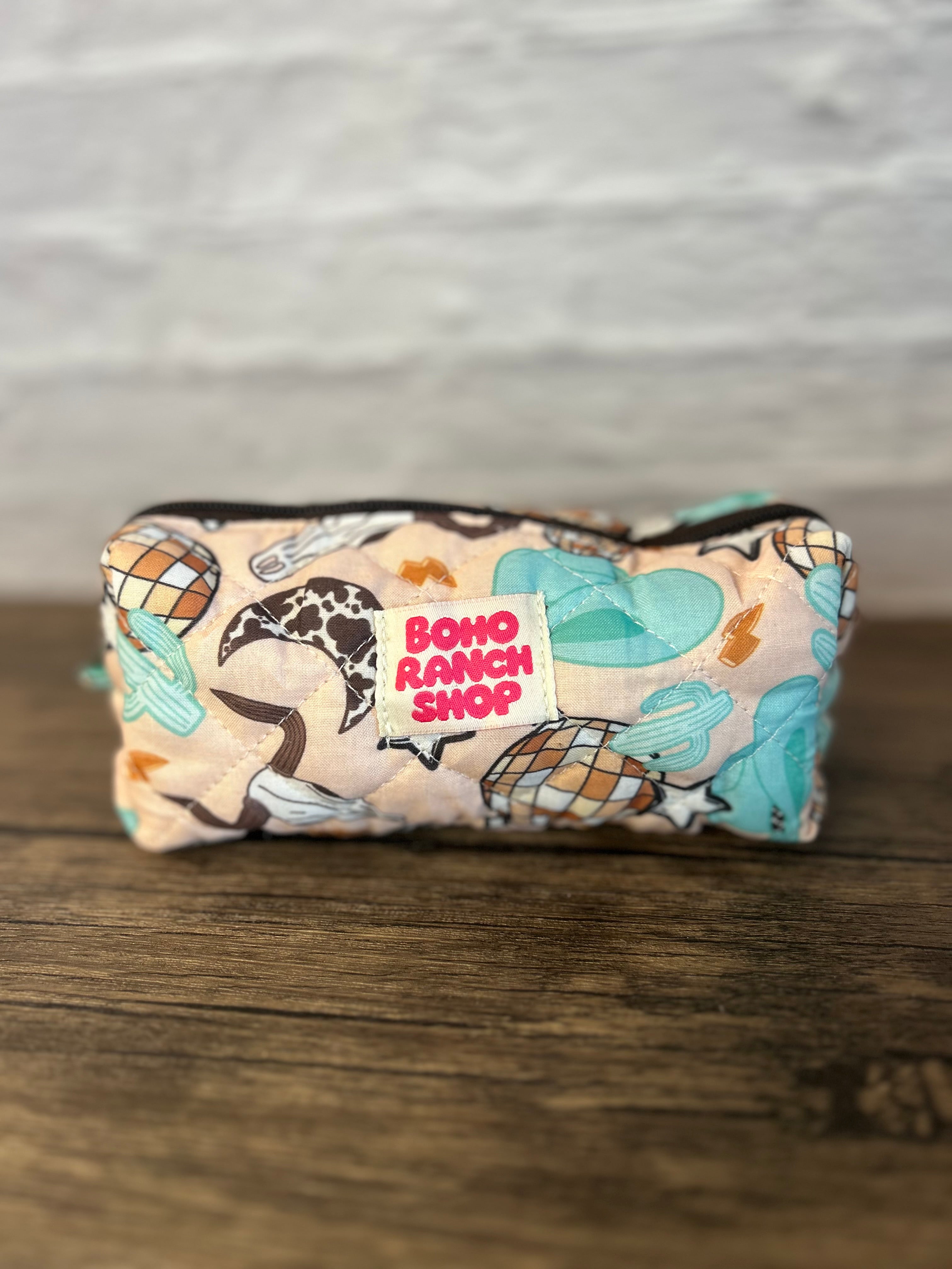 Desert Disco Quilted Pencil Pouch - Western Makeup Pouch