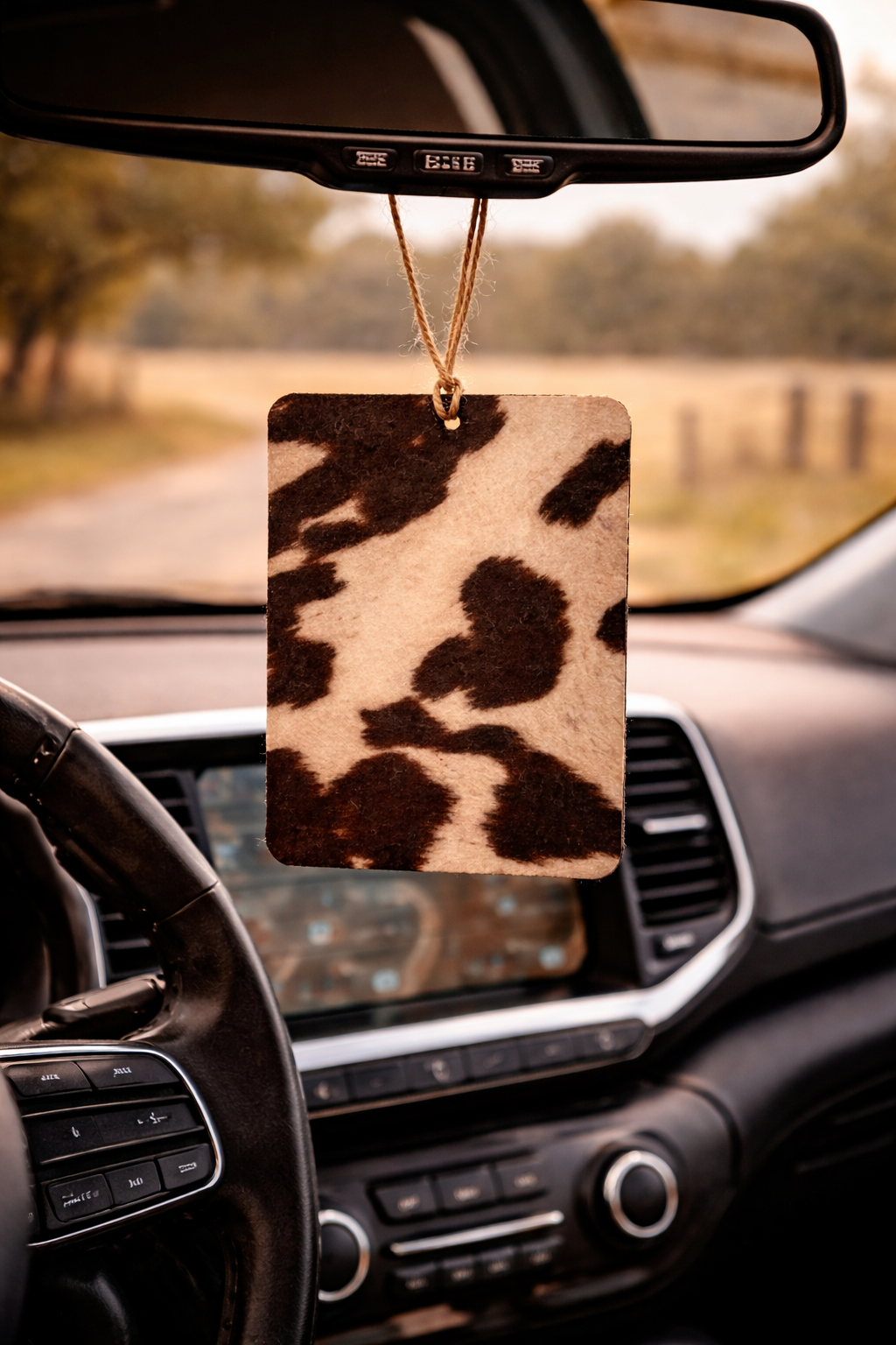 Brown Cow Print Car Freshie
