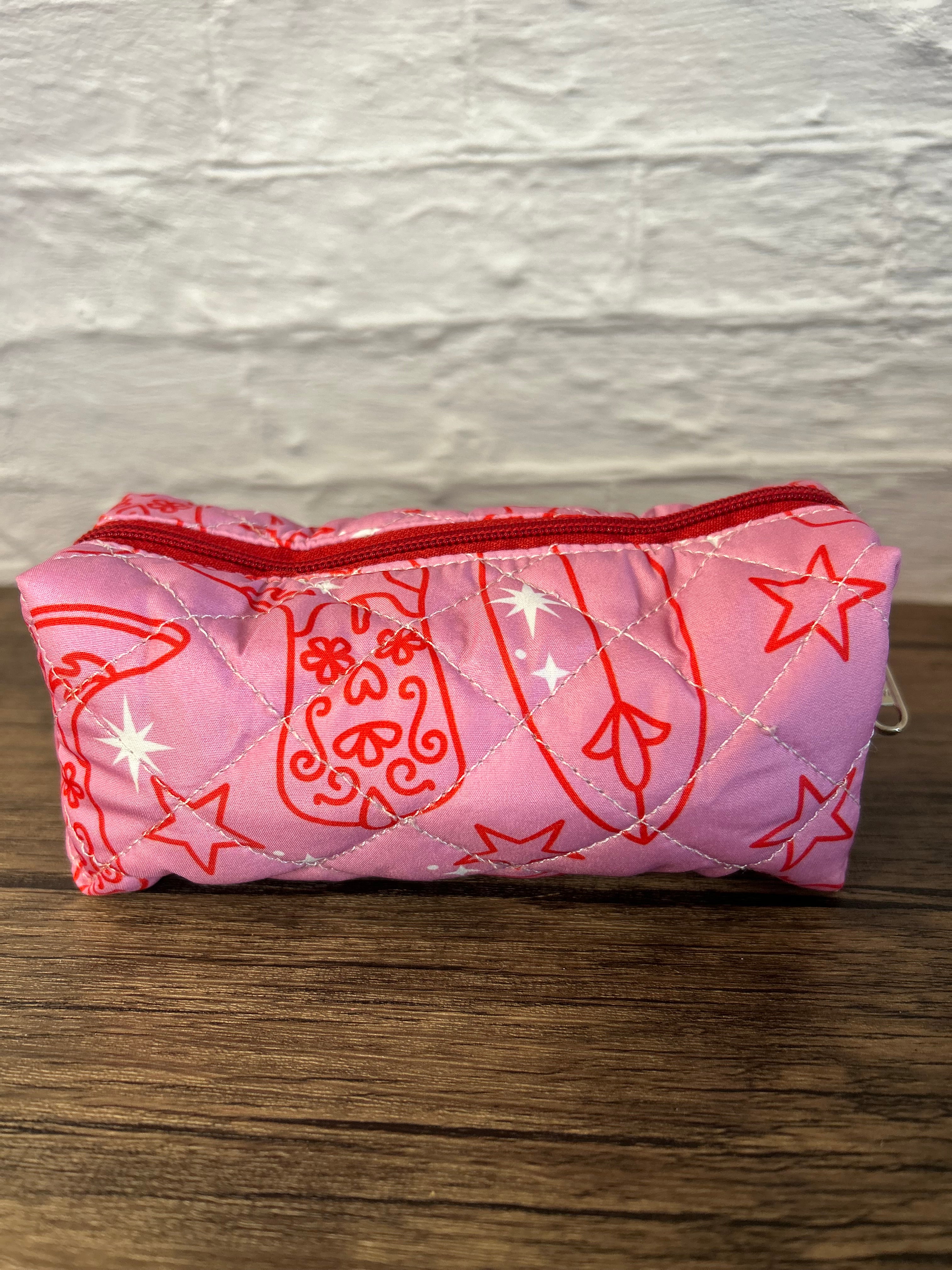 Rodeo Barbie Quilted Pencil Pouch - Western Makeup Pouch