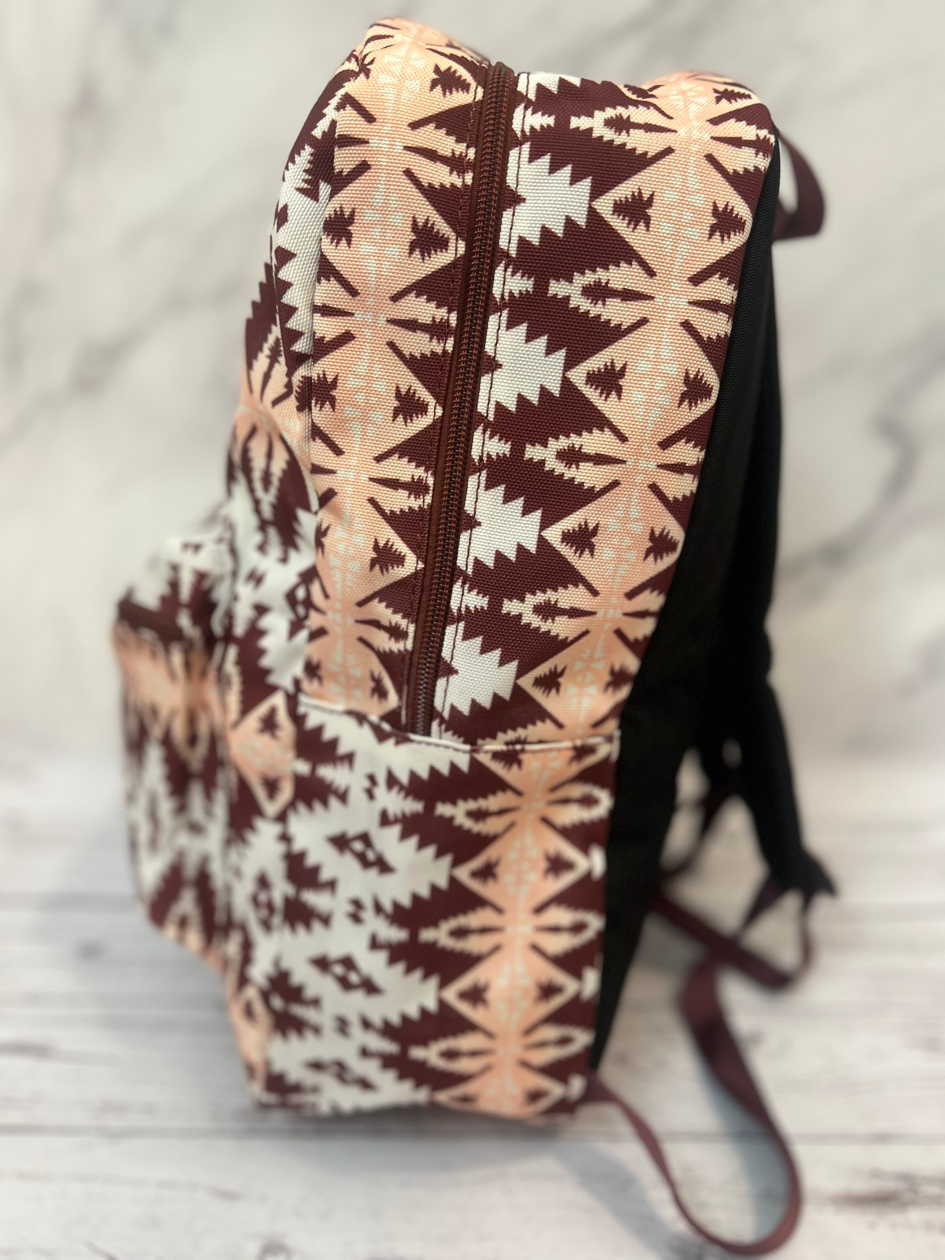 Wrangler Western Burgundy Blush Aztec Backpack