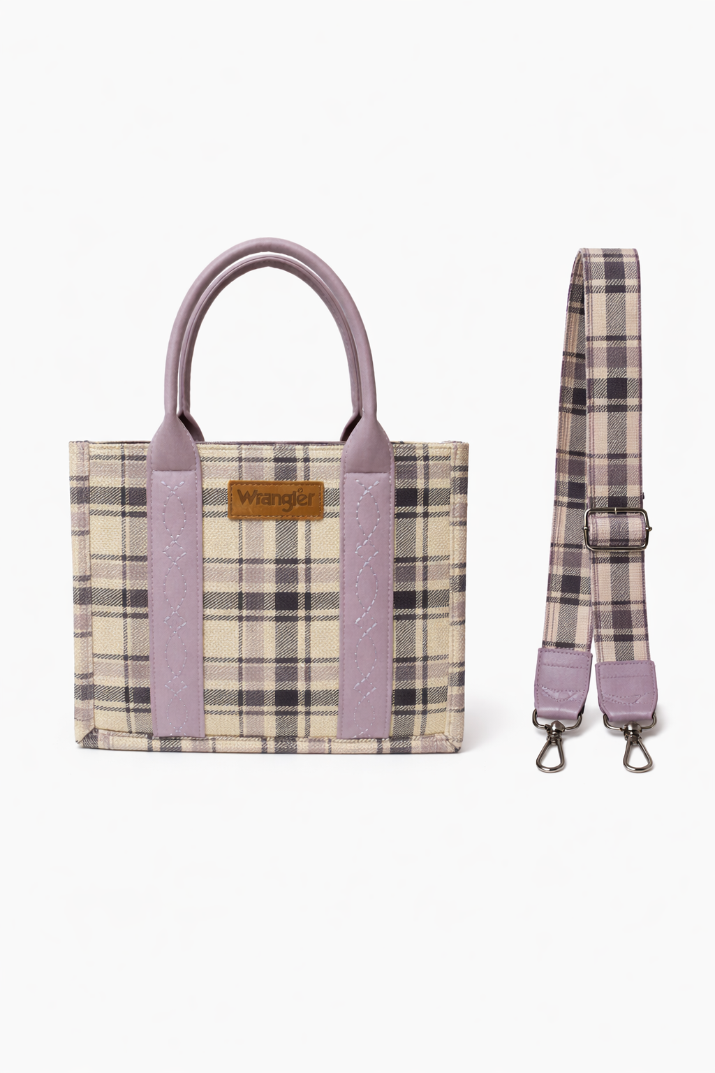 Wrangler Lavender Plaid Tote Bag