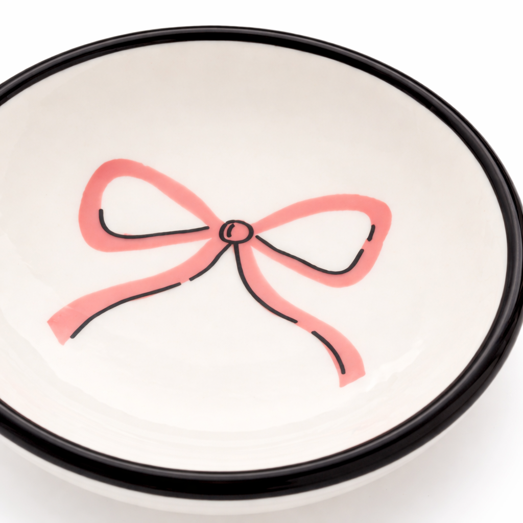 Salmon Pink Bow Ring Dish – Western Chic Jewelry Tray