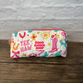 Yeehaw Doodle Quilted Pencil Pouch - Western Makeup Pouch