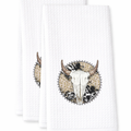 Western Cowhide Leopard Skull Kitchen Towel Set