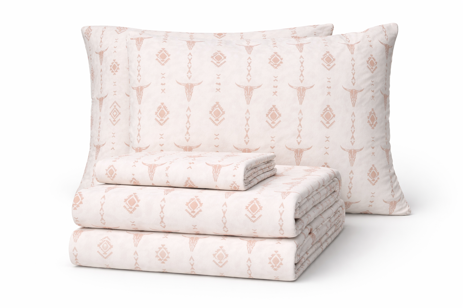 Blush Western Sheet Set – Queen Size 4 Piece Bedding Set