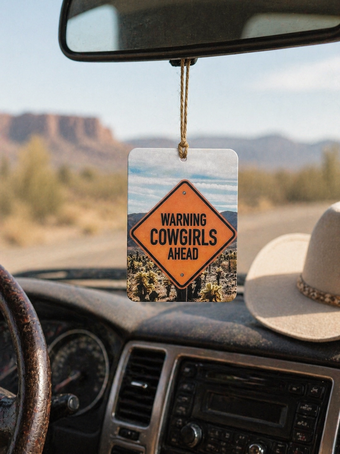 Warning Cowgirls Ahead Car Freshie