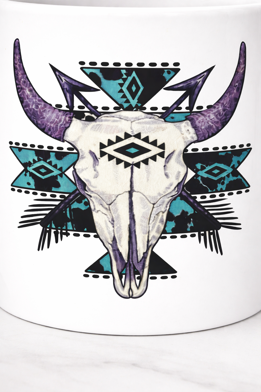 Turquoise Tribal Skull 11 oz Coffee Mug