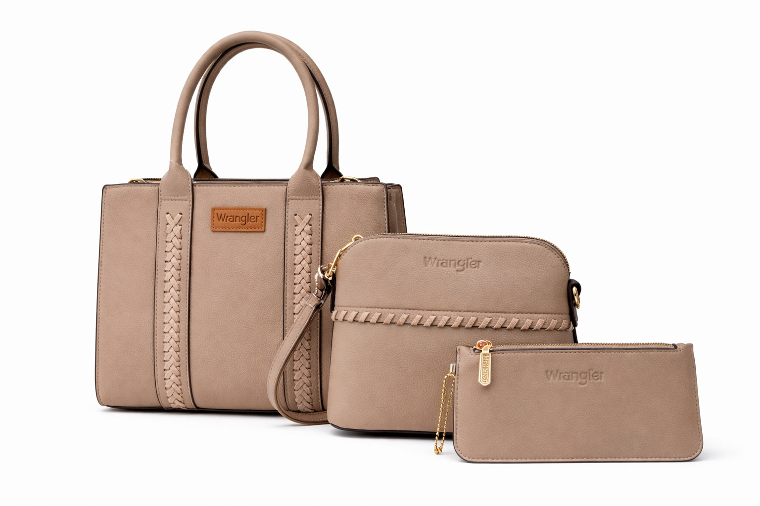 Wrangler Taupe 3-Piece Handbag Set
