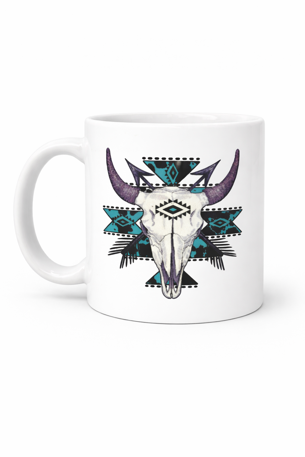 Turquoise Tribal Skull 11 oz Coffee Mug