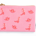 Pink Cowgirl Boot & Hat Canvas Pouch